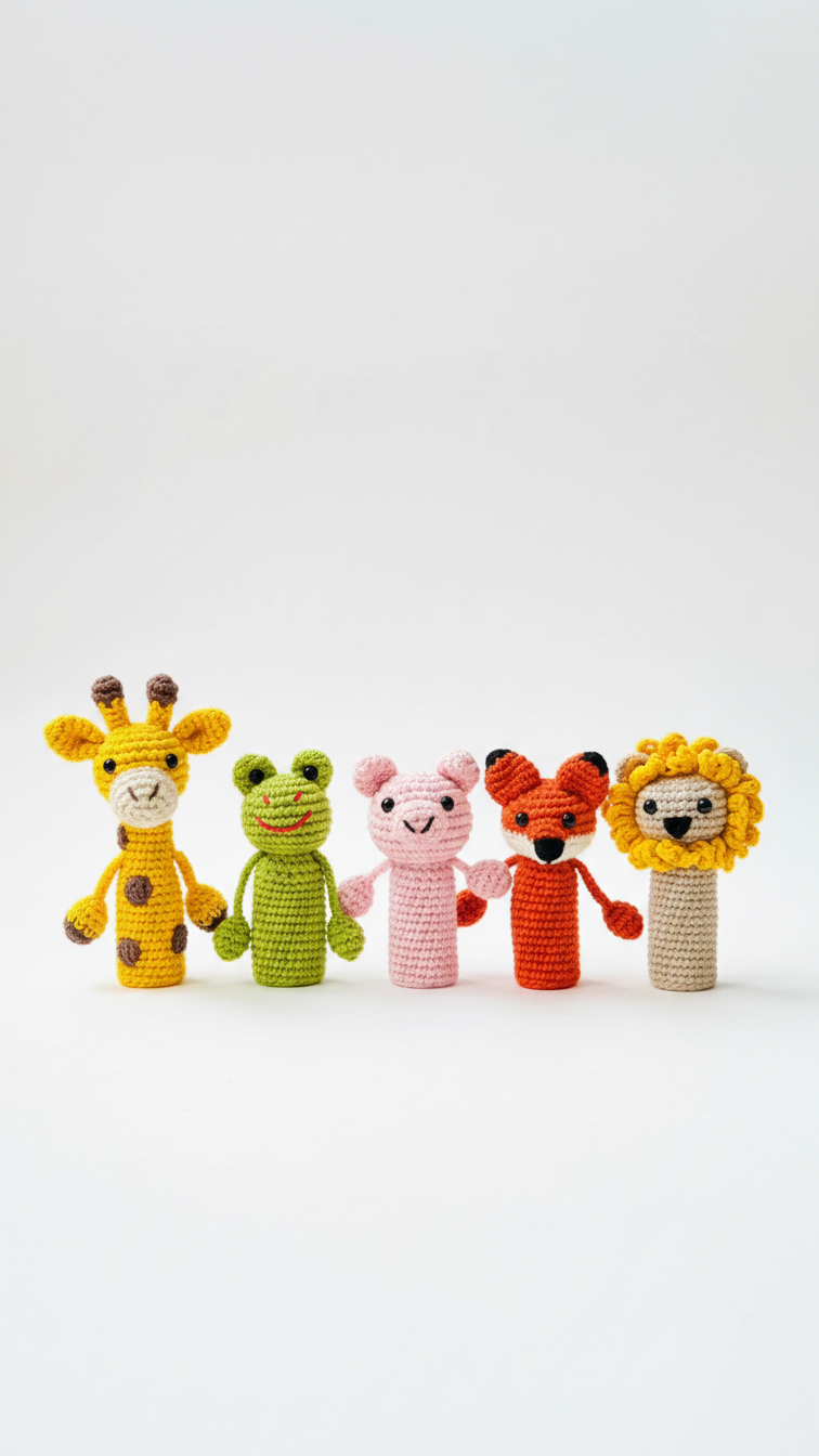 Safari, Finger Puppets - Crochet Toy